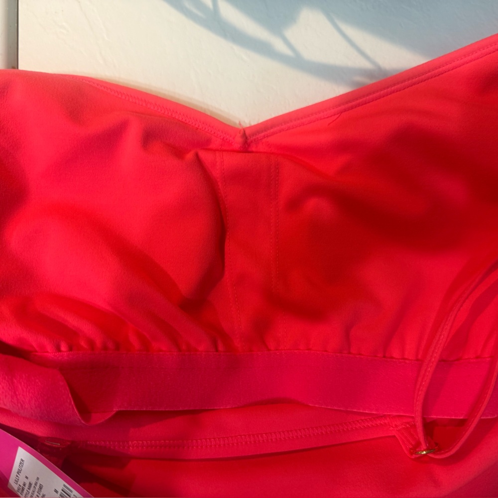 Lilly Pulitzer Lucretia Cassis Scallop Bra Spicey Coral Top - Picture 5 of 5